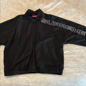 Supreme Black Windbreaker with Bold Logo